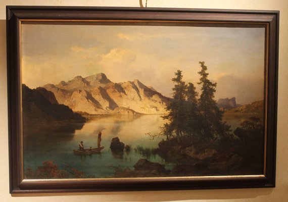 Joseph Brunner, Austrian Landscape with Lake and Mountain Joseph Brunner, Austrian Landscape with Lake and Mountain