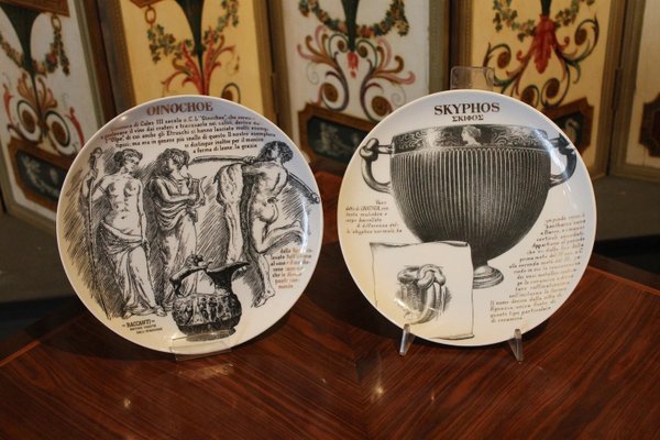 Quadratischer Mid-Century Aschenbecher oder Tablett aus Keramik von  Fornasetti für Winston, Italien, 1980er bei Pamono kaufen