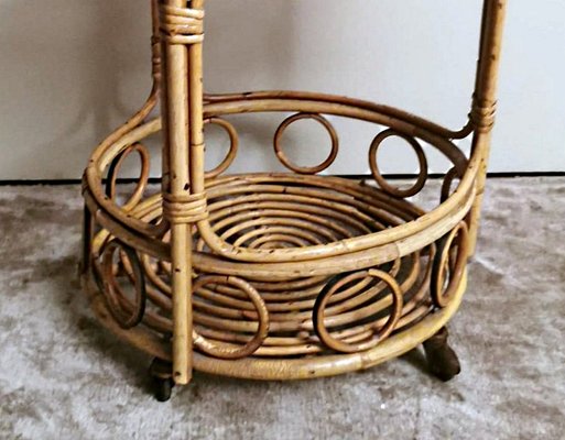 Bamboo & Rattan Serving Bar Cart by Franco Albini, Italy, 1960s for sale at  Pamono