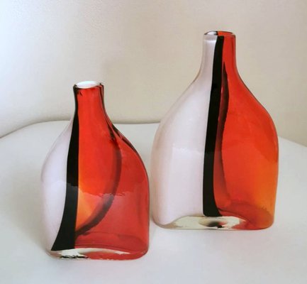 Vasi vintage in stile Cenedese in vetro di Murano, anni '60, set di 2 in  vendita su Pamono