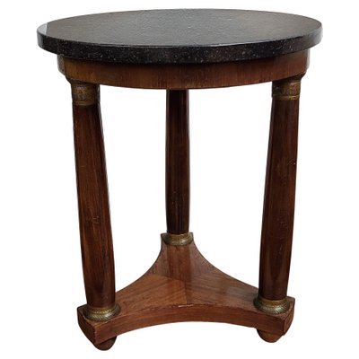 Marble Side Table Made From 19thC Carved Teak Capitols Marble Side Table Made From 19thC Carved Teak Capitols