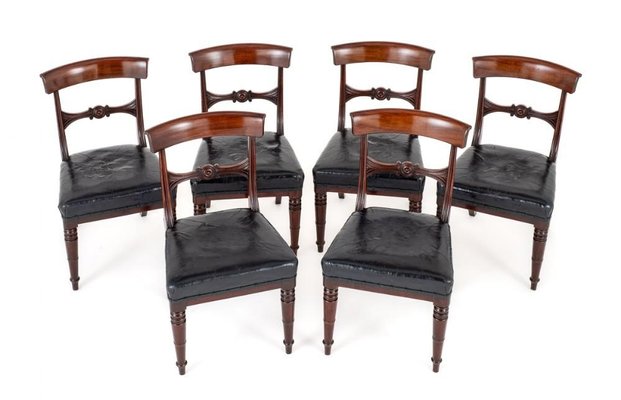 Regency Dining Chairs Mahogany Set of 6
