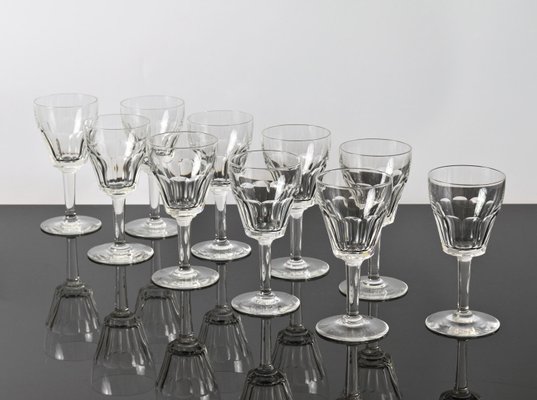 4 Vintage Etched Crystal Wine Glasses ~ Port Wine Glasses, Set of