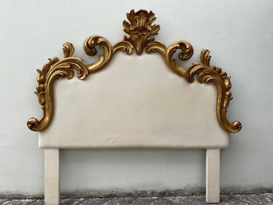 Art Deco Style Bed Headboard in Wood with Gold Leaf