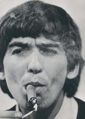 george harrison cigarette Remembered, Ten Years On George Harrison smoking a cigar