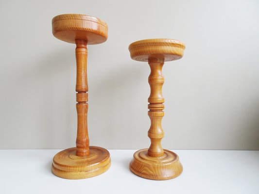 Turned Plant Stand, Germany 1960s, Set of 2 for sale at Pamono