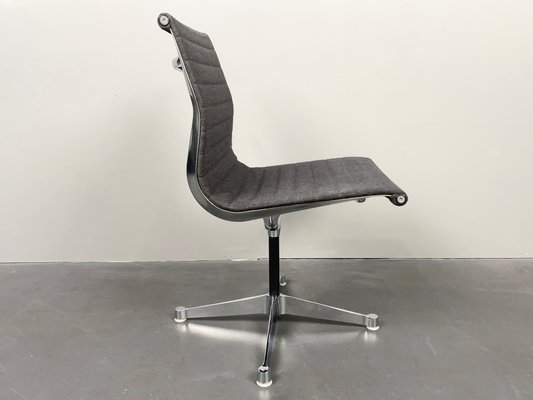 Gray Mottled Aluminum EA 107 Swivel Chairs by Charles Ray Eames