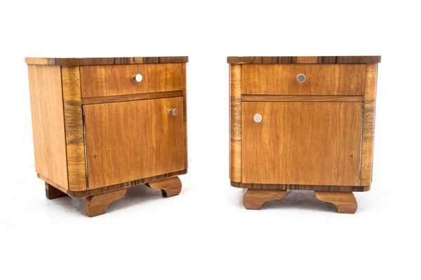 Art Deco Polish Bedside Tables, 1960s, Set of 2 for at Pamono