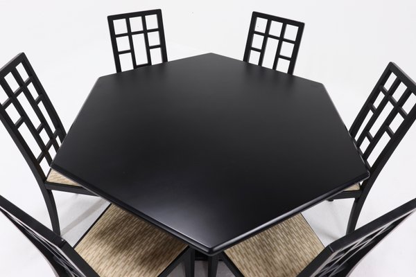 Postmodern Dining Table Chairs from Thonet 1980s Set of 7 for sale at Pamono