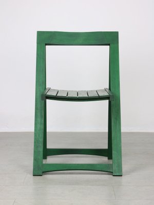 Vintage Green Trieste Folding Chair attributed to Aldo Jacober
