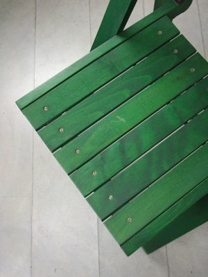 Vintage Green Trieste Folding Chair attributed to Aldo Jacober