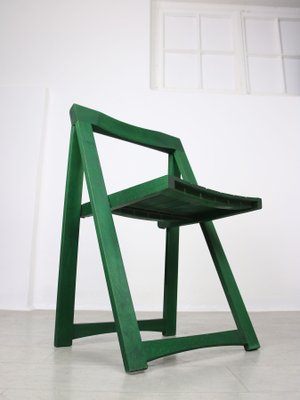 Vintage Green Trieste Folding Chair attributed to Aldo Jacober
