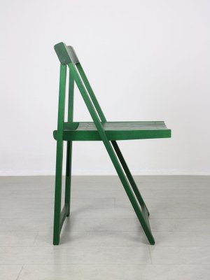 Vintage Green Trieste Folding Chair attributed to Aldo Jacober