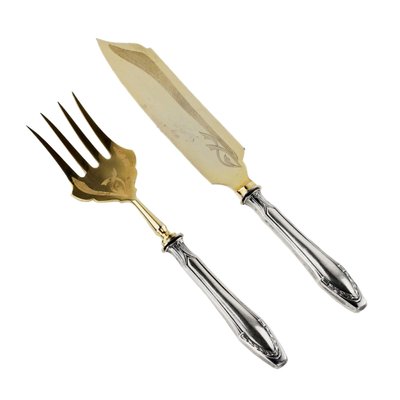 Silver Serving Knife and Fork, Set of for sale at Pamono
