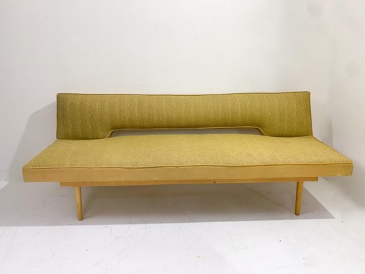 Mid Century Modern Yellow Sofa Bed Original Fabric Italy 1960s