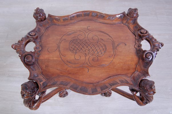 Antique tea table with removable tray deals