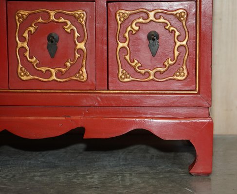 Muebles orientales, cajón chino con cajones extraíbles, miniatura