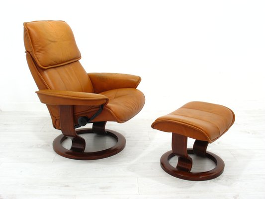 Stressless Lounge Chair with Footstool from Ekornes Norway 2000s