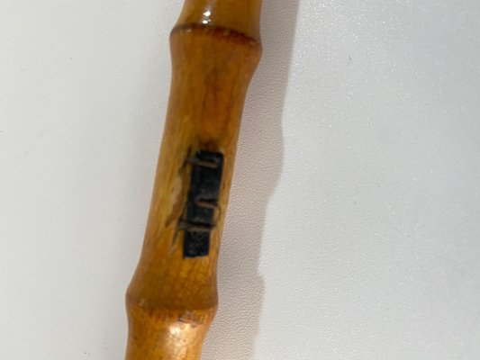 Italienischer Schuhlffel und Rckenkratzer aus braunem Kunstbambus,  Italien, 1960er