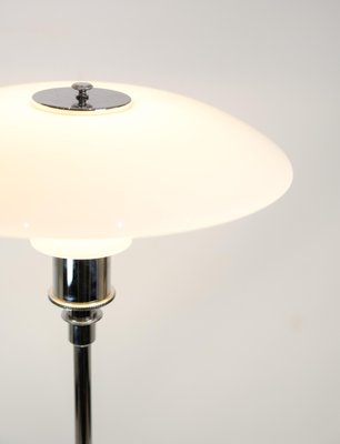 Louis Poulsen table lamp opal glass PH 2/1, Chrome plated