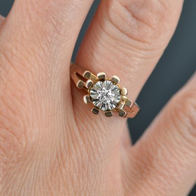 Anello solitario shop oro rosa