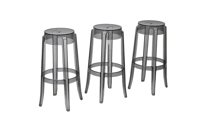 Socialistisch verontschuldiging Maken Smoke Grey Charles Ghost Stools attributed to Philippe Starck for Kartell,  Italy, 1990s for sale at Pamono