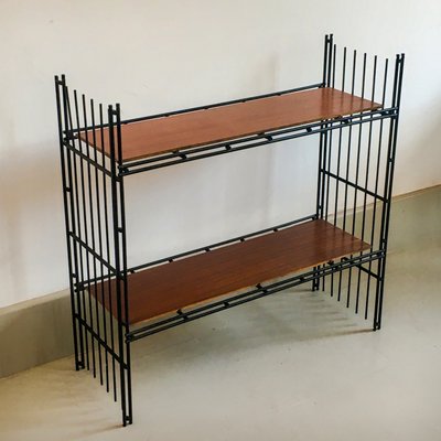 Mid-Century Iron & Teak Multistrux Modular Shelving from