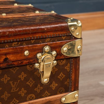 Antique Louis Vuitton Leather Travel Cabin Trunk Luggage Chest Coffee Table  Size