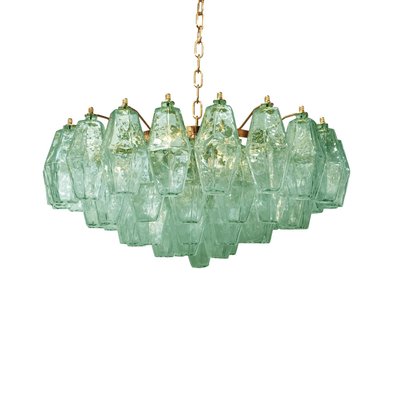 Lustre Ca' Venier En Verre De Murano – 5 Lumières Cristal Vert – Neuf