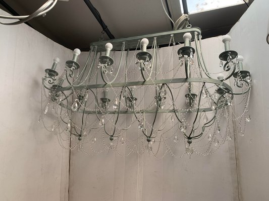 Lustre Classique Fer Forgé Ivoire A 5 Lumières Stf 0035