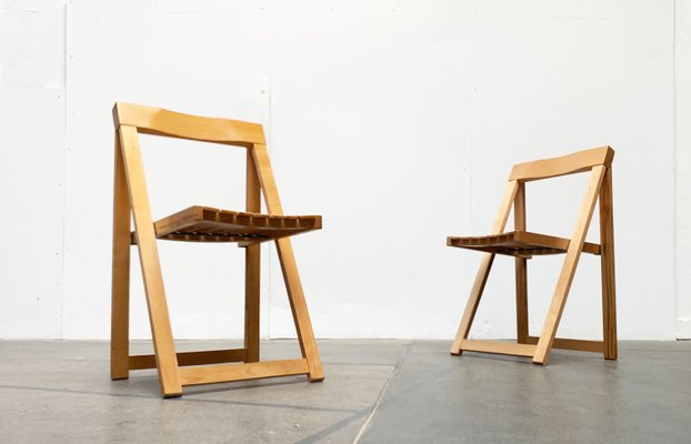 Mid-Century Wooden Trieste Folding Chairs by Aldo Jacober Mid-Century Wooden Trieste Folding Chairs by Aldo Jacober