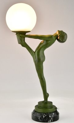 Art deco clearance statue lamp
