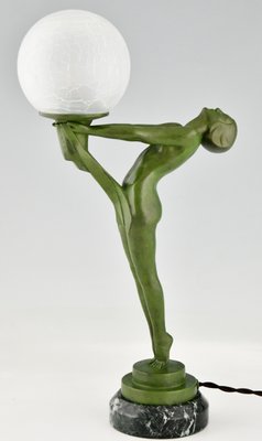 Machtigen roltrap Controverse Art Deco Lamp of Standing Nude with Ball by Max Le Verrier, 1930s for sale  at Pamono