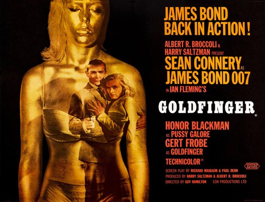 Póster de película original vintage de James Bond Goldfinger