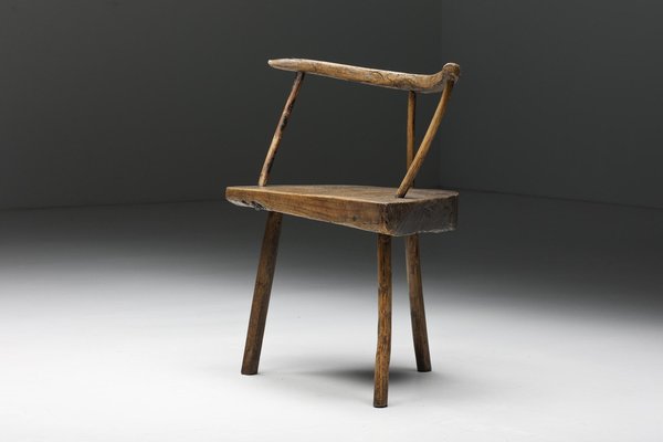 Organic Modern Wabi-Sabi Tripod Chair, France, 1890s for sale at