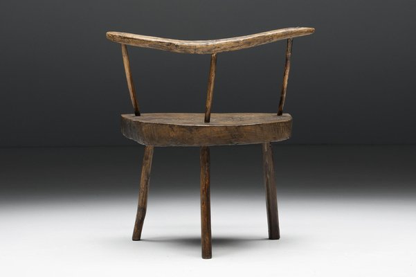 Organic Modern Wabi-Sabi Tripod Chair, France, 1890s for sale at