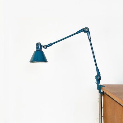 Mid-Century Modern Italian Teal Colored Metal Aure Clamp Lamp by