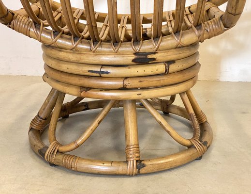 Vintage bamboo swivel chair clearance