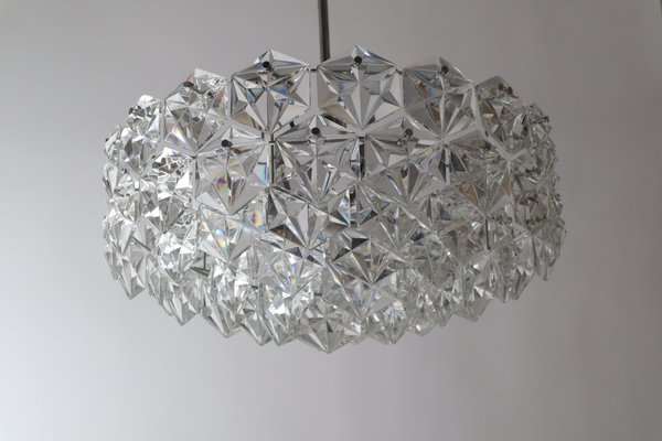 Large Crystal Chrome Ball Chandelier from Kinkeldey 1960s for