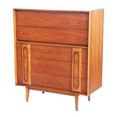 Mid Century Dresser in Burlwood and Walnut 1960s