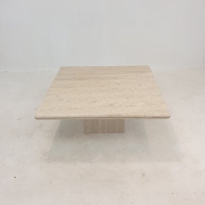 Italian Travertine Coffee Table, 1980s for sale at Pamono