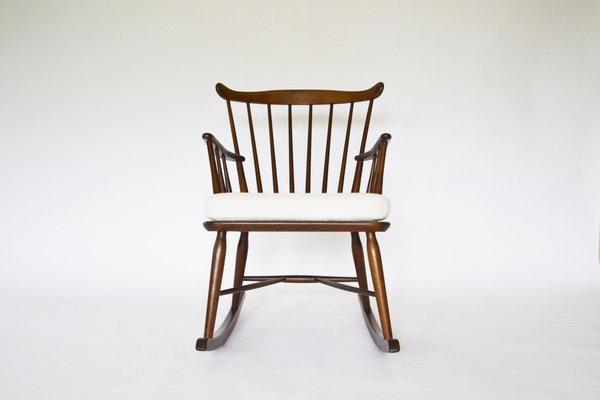 Mid-Century Modern Rocking Chair with New Bouklé Fabric