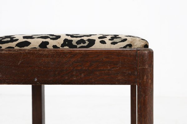 Art Deco Stool with Leopard Print 1930s for sale at Pamono