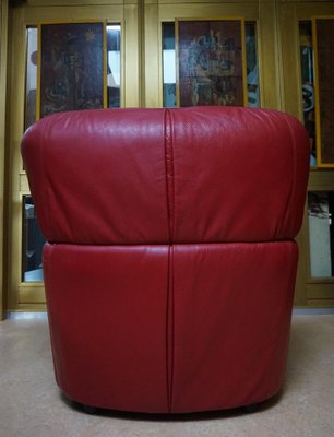 Large Red Leather Armchair by Calia Italia, 1990s for sale at Pamono