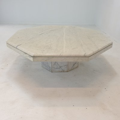 Octagon marble coffee table deals