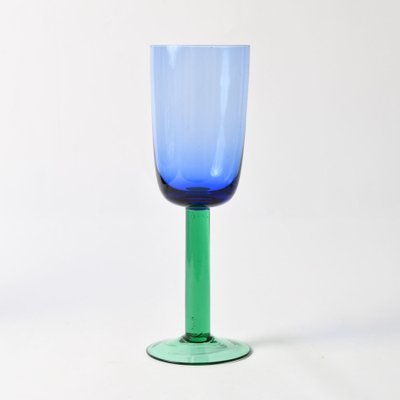 Set di 2 bicchieri da vino senza stelo blu