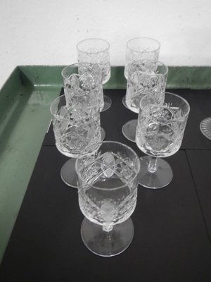 Crystal Glasses, 1950s, Set of 12 for sale at Pamono