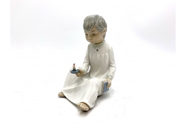 Porcelain Figurine of a Boy with a Candle by Zahir Lladro, Spain