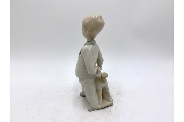 Porcelain Figurine of a Boy from Lladro Spain 1970s