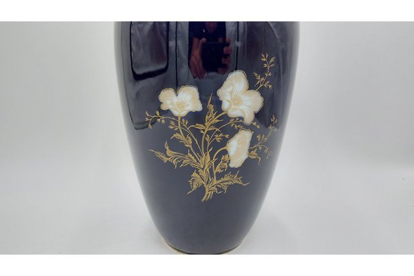 Kobaltblaue Porzellanvase von Hutschenreuther Hohenberg, 1960er bei Pamono kaufen